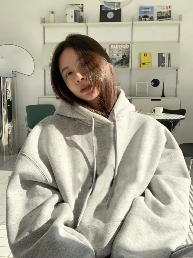 Y2K Oversized Minimalist Candy Color Coat Personality Solid Color Women's Hoodie Fashion Punk Up Hoodie Tops Exercise Clothes