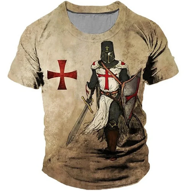 New Retro Style 3D Wolf Print Men's T-shirt Summer Daily Men's Casual T Shirt Outdoor Street Men Fashion Street Short Sleeve Tee