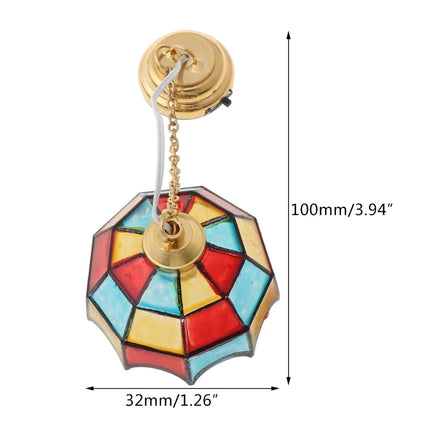 1:12 Scale Mini LED Chandelier Ceiling Lamp Model Dollhouse Miniature Accessory Living Room Bedroom Toy for Doll House Decoratio