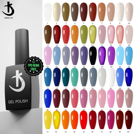 KODI JYJ Tpo Hema Free Gel Nail Polish 12ml Classic Colors Semi-permanent uv Varnish Manicure Environmental Friendly Led Enamel