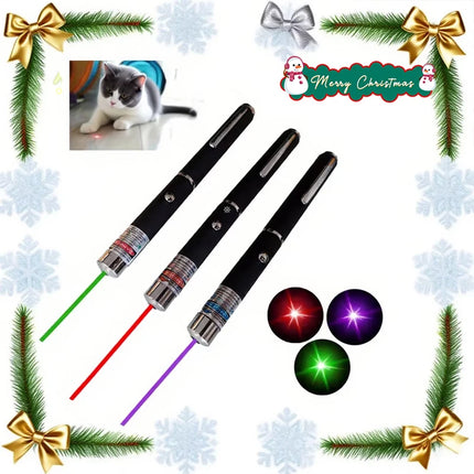2-in-1 Mini LED Pointer Flashlight Pet Training Torch Scratching Toys for Pets and Cats Christmas Birthday Gifts No Battery