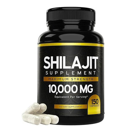 150 Capsules 10000MG Shilajit Capsules for Men Enhanced Energy Levels & Immune Health with 85+ Trace Minerals & Fulvic Acid