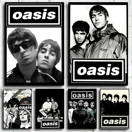Band O-Oasis Classics Poster Perfect Sticker Self Adhesive Art Designed for Home Dining Office Spaces