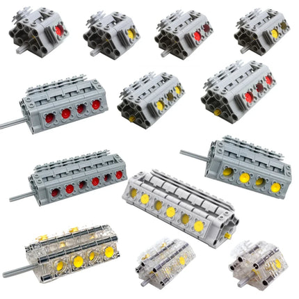 Technical Parts Kit V2 V4 V6 V8 V10 V12 V14 Engine Cylinder Building Blocks Bricks Model for High-tech Cars DIY Educational Toys