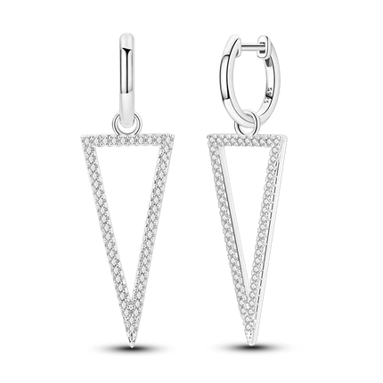 Orstarry 925 Sterling Silver Crystal Circular Eardrops Drop Earrings Women Earrings Charm Fashion Versatile Party Jewelry Gifts