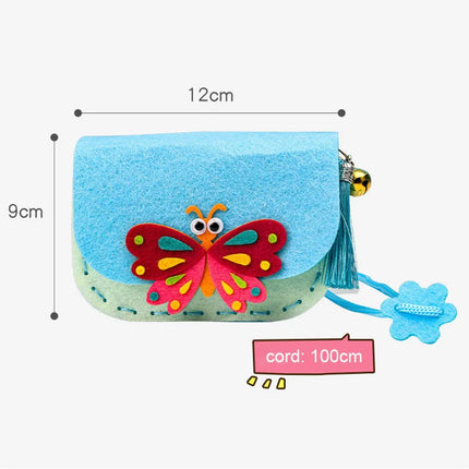 DIY Shoulder Bag Non-woven Fabric Sewing Kits for Kids Handmade Needle Thread Splicing Crossbody Purse Girls Birthday Gifts