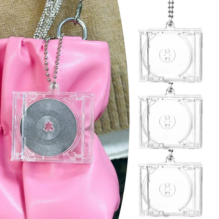 1/30Pcs Blank Album Mini CD Case Keychain DIY Peripheral Commemorative Keyring for Car Backpack Key Pendant Hanging Decoration