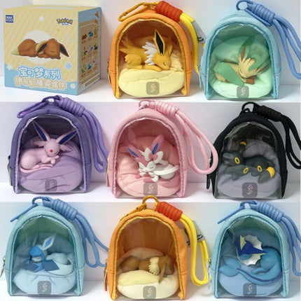 Original Pokemon Eevee Sleeping Position Series Blind Box Sylveon Umbreon Flareon Jolteon Anime Backpack Decoration Model Toy
