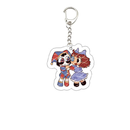Acrylic The Amazing Digital Circus Keychain Pomni Jax Ragatha Gangle Kinger Keyring Key Chain for Accessories Bag Fans Gift