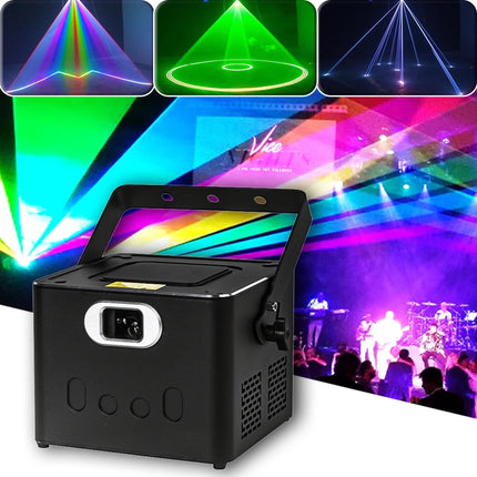 YUER 8W ILDA RGB Laser Light Professional 3D Animation Laser Scanner DMX DJ Disco Party Wedding Christmas Stage Effect Light