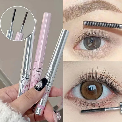Silk Fiber Curling Mascara Ultra-Fine Brush Waterproof Long Lasting Smudge-Proof Mascara Lengthening Volumizing Eyelashes Makeup