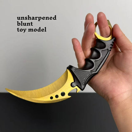 10styles Cs Karambit Metal Model with Plastic Sheath Game Peripheals Colorful Claw Knives Outdoor Training Props Safety Toys Boy