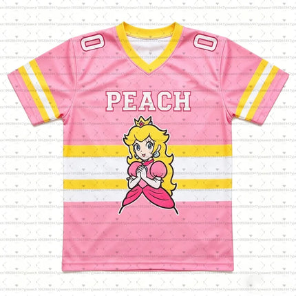 Men Women Super Mario Bros Yoshi Peach T Shirt Kids Summer Dress Boy T-Shirt Men Women Short Sleeve Top Short Sleeve T-Shrit