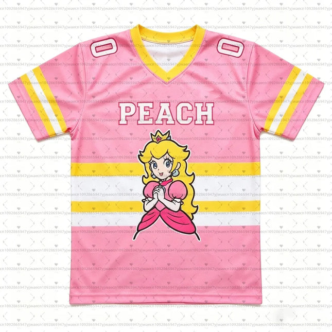Men Women Super Mario Bros. Yoshi Peach T-Shirt Kids Summer Dress Boy T-Shirt Men Women Short Sleeve Top Short Sleeve T-Shirt