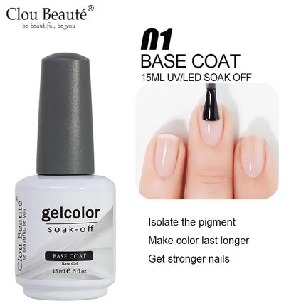 Clou Beaute 15ml HEMA TPO FREE Color Gel Nail Polish Nude Pink Red Green Collection Nail Gel Polish Glitter Soak Off UV LED Gel