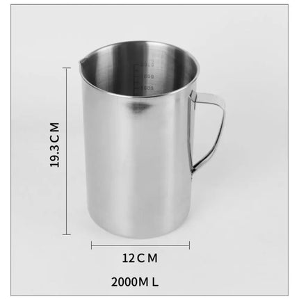 New Stainless Steel Laboratory Beaker Graduated 500ml Measuring Cups 1000ml Espresso Mugs Baking kitchen gadgets measuring cups and spoons