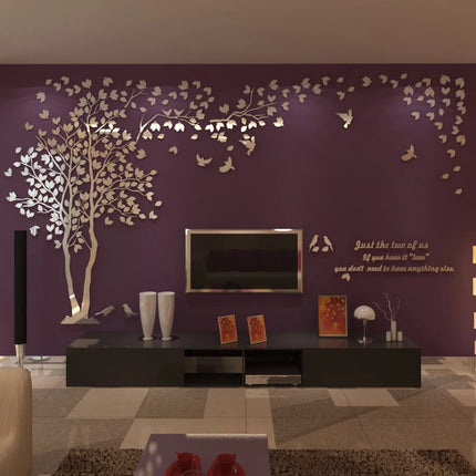 3D Acrylic Tree Wall Stickers Self Adhesive Home Background Decoration Bedroom Living Room Nursery Removable Peel And Stick Wall