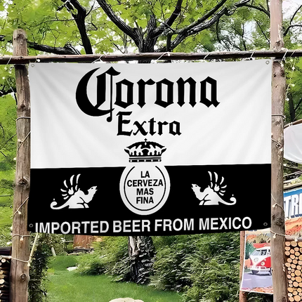 C-Corona E-Extra Beer Anime Chart Creative Pattern Hanging Flag Polyester Printed Banner Hand Pulled Flag