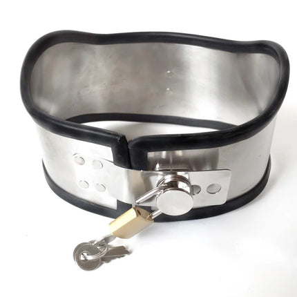 Sex Accessories Stainless Steel BDSM Bondage Posture Neck Collar With Pull Ring Adjustable Collar Rings Strap Harness Sexy Toys