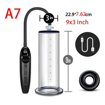 Electric Penis Pump Acrylic Airplane Cup Intelligent Pene sexy accessories for men Negative Pressure Cylinder Adult Product toys