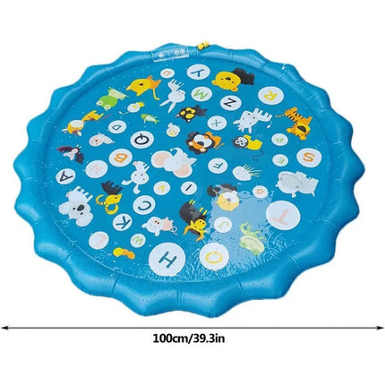 65/100CM Thickened Cat Spray Water Play Mat Dog Playmat Letter Dolphin Theme Pet Sensory Playing Crawling Induction Toy