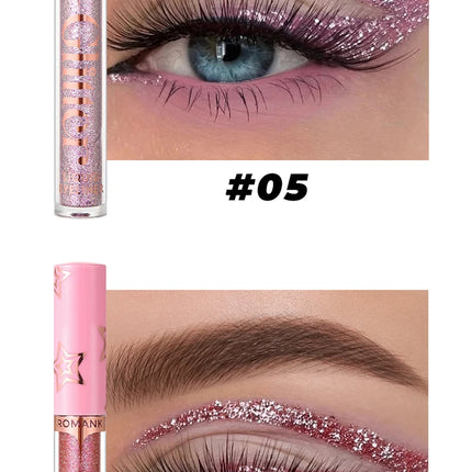 Glitter Liquid Eyeliner Pencil SET Flash Dazzling Eyeshadow Pearlescent Outline Pen Long Lasting No Smudge Women's Makeup Gifts