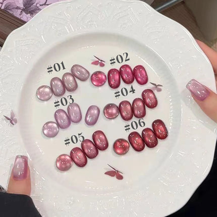 12ml Pink Flower Petal Glass Cat Magnetic Gel Nail Polish Nail Art Manicure Varnis Semi Permanent Soak UV Gel Nail Supplies