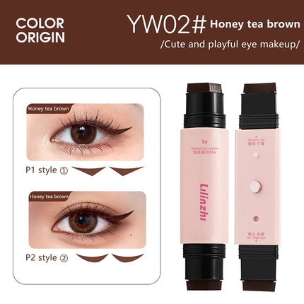 1Pc Magnetic Double Head Stamp Eyeliner Pen Waterproof Quick-Drying Black Brown Liquid Eye Liner Makeup Cosmetics Set