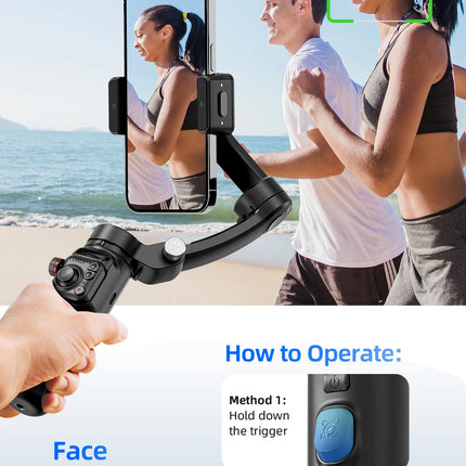 M02 New 3-Axis Handheld Gimbal Stabilizer for Smartphone with Wireless Remote for iPhone Android Phone Face Tracking Tiktok Vlog