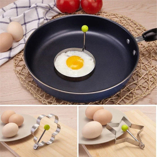 Stainless Steel Fried Egg Egg Mold Steel Fried Cooking Tools Kitchen Accessories Tools Kitchen Steel Egg Egg Shaper Omelette Mol