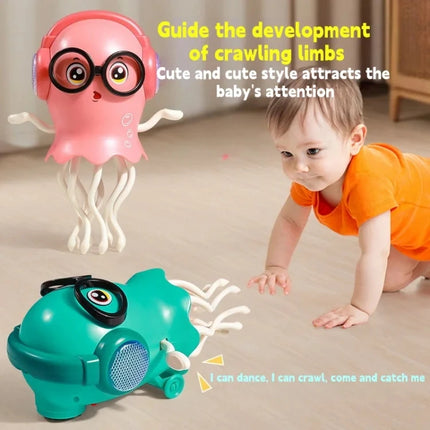 Electric Dancing Jellyfish Toy LED Light Music Interactive Moving Educational Toddler Electronic Pet Toys Cartoon Birthday Gift