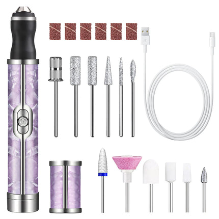 Professional Nail Polishing Machine Electric Nail Grinder, Rechargeable Nail Drill Grinding Machine Salon Manicure Pedicure Tool