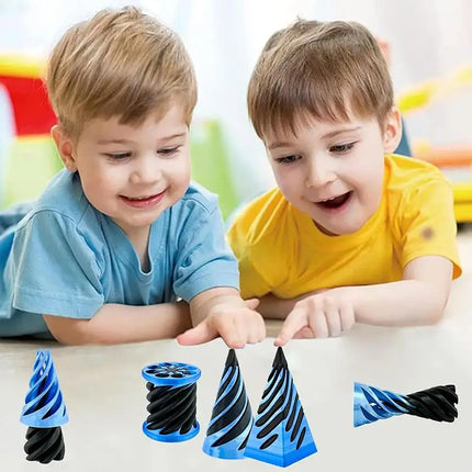 3D Printed Spiral Cone Fidgeting Toy Rotating Animal Pyramid Passthrough Sculpture Antistress Anxiety Relieving Game Adults Toys