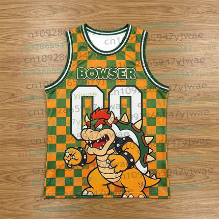 2026 Men Women Super Bros Yoshi Peach Cosplay Sleeveless Vest Summer T-Shirt Kid Cartoon Basketball Vest Top for Anime Fans Gift