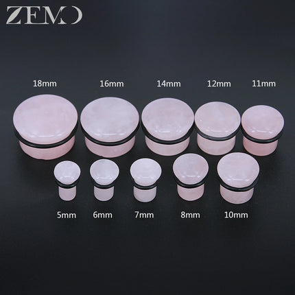 ZEMO 2pcs/lot Natural Stone Ear Plugs and Tunnels Unisex Punk Large Gauges Single Flare Flesh Stretcher Expander Piercings 4-18MM