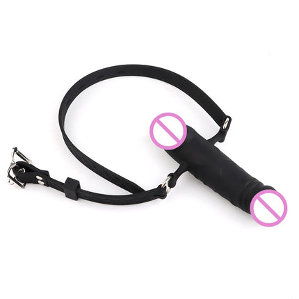 New Full Silicone Double Ended Penis Gags,Breathable Gag,Mouth Plug,BDSM Gear for Submissive,Dual Dick Mouth Penetration Gags