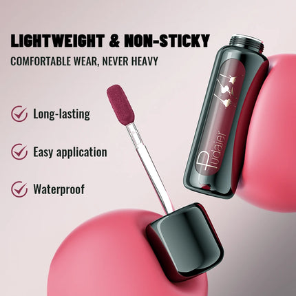 1PC Matte Velvet Lip Gloss - Highly Saturated Liquid Lip Mud, Non-Stick Long-Lasting Formula, 10-Shade Mixed Palette