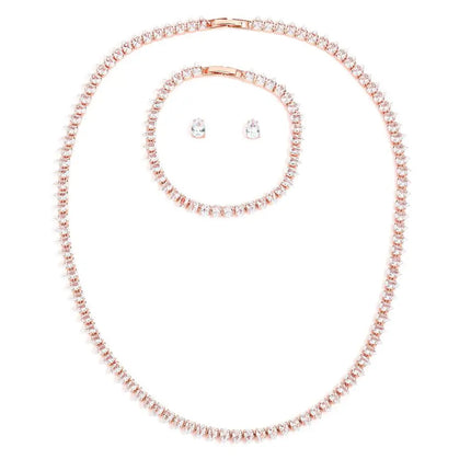 ZAKOL Luxury Water Drop Zirconia Jewelry Sets For Women Sparkling Necklace Earrings Bracelet Bridal Wedding Party Jewelry Sets
