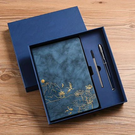 A5 Work Notepad Gift Box Set, Equipped with Pen & Refill 100 Pages Writing Notebook,Ideal for Office Meeting Record Teacher Gift