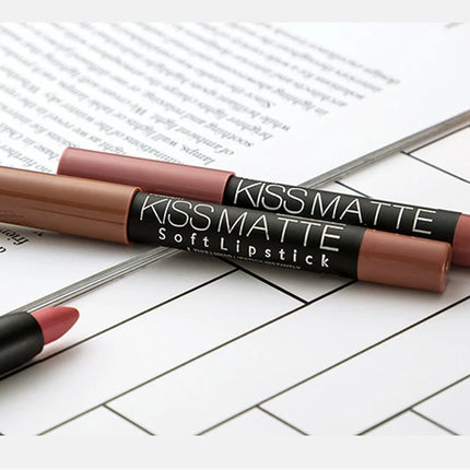 19 Colors Sexy Matte Lip Stick Lipliner Lip Liner Pencil Lasting Nude Rotatable Lipsliner Pen Set Beauty Makeup Tool Cosmetic
