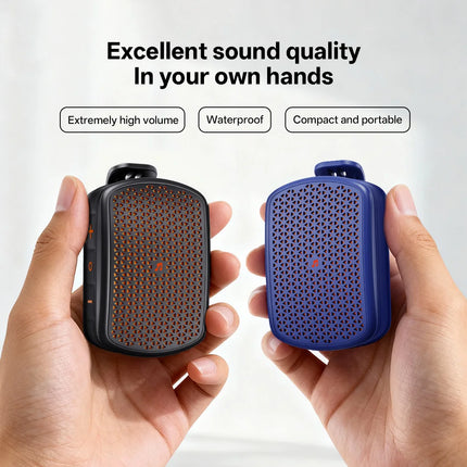 Magnetic Clip-on M1 Portable Bluetooth Speaker, Outdoor Waterproof TWS Stereo, High Volume, Mini Speaker with Heavy Bass.