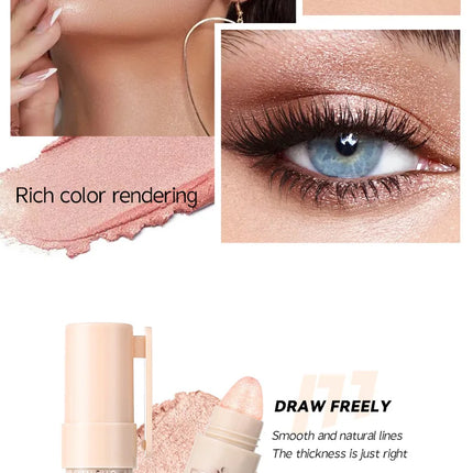 DIMSHOW 5-section Highlight Lazy Eyeshadow Pencil Pearlescent Fine Glitter Illuminating Eyeshadow Stick Set