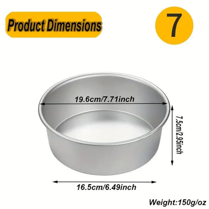 1-PCS Anodized Round Solid Bottom Cake Pan,4/5/6/7/8/9/10 Inch Aluminum Alloy Cake Baking Mold for Kitchen,Oven,Cheesecake,Bread
