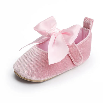 Spring and Autumn Baby Butterfly Knot Fashion Fluffy Princess Shoes 0-1 Year Old Baby Shoes Sneakers