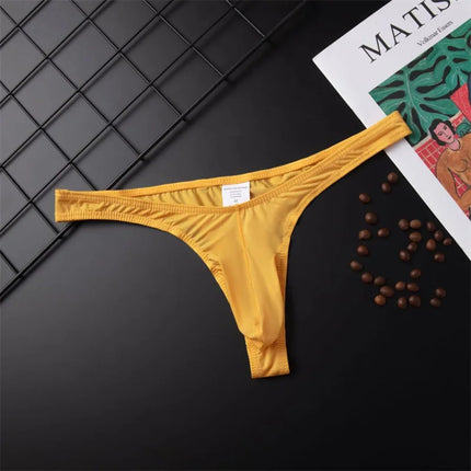 Men's Thongs String Sexy Briefs Underwear Breathable Thong Silky Panties Low Waist Shorts G-String Jockstraps Gay Erotic Panties