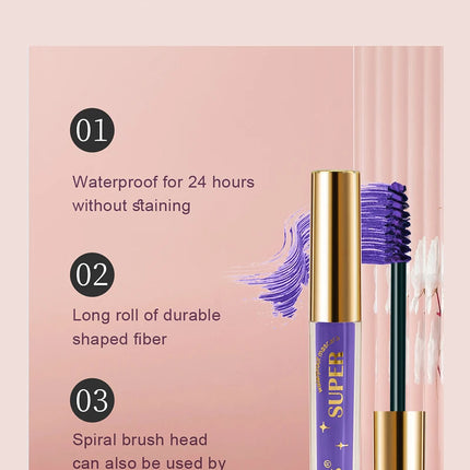 Waterproof Mascara Eyelashes Extension Thick Curling Non-smudge Quick Dry Long Lasting Purple Green Colorful Mascara Makeup Set
