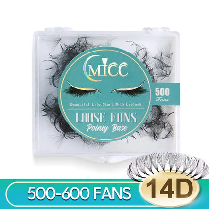 500 Fans 7mm-16mm Sharp Slim Narrow Stem Premade Volume Fans Thin Pointy Base Eyelashes Extensions Loose Fans Makeup Cilia