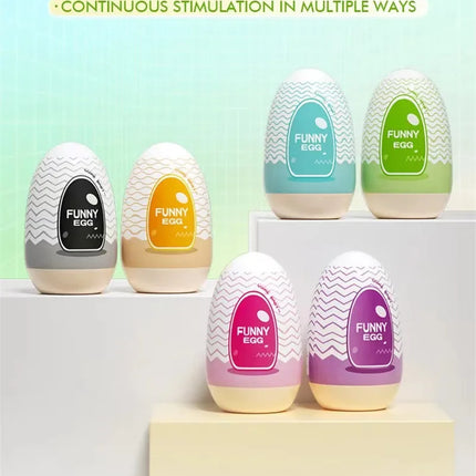 Egg Portable Stimulator Penis Massager Soft Rubber Adult Sex Toys for Men Realistic Vagina Pocket Pussy Mini Cups Masturbator