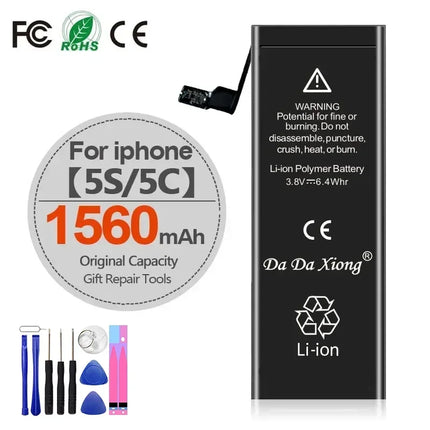 High Capacity Battery For iPhone 4 4S 5 5S 5C SE 2020 6 6S 7 8 SE2 Plus X XR XS 11 Pro Max Mobile Phone Pack New 0 Cycle Seal