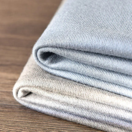 85% Silk + 15% Cashmere Men's T-shirt Casual Solid Color Knitted Pullover Short Sleeved Polo Neck Tees Basic Tops